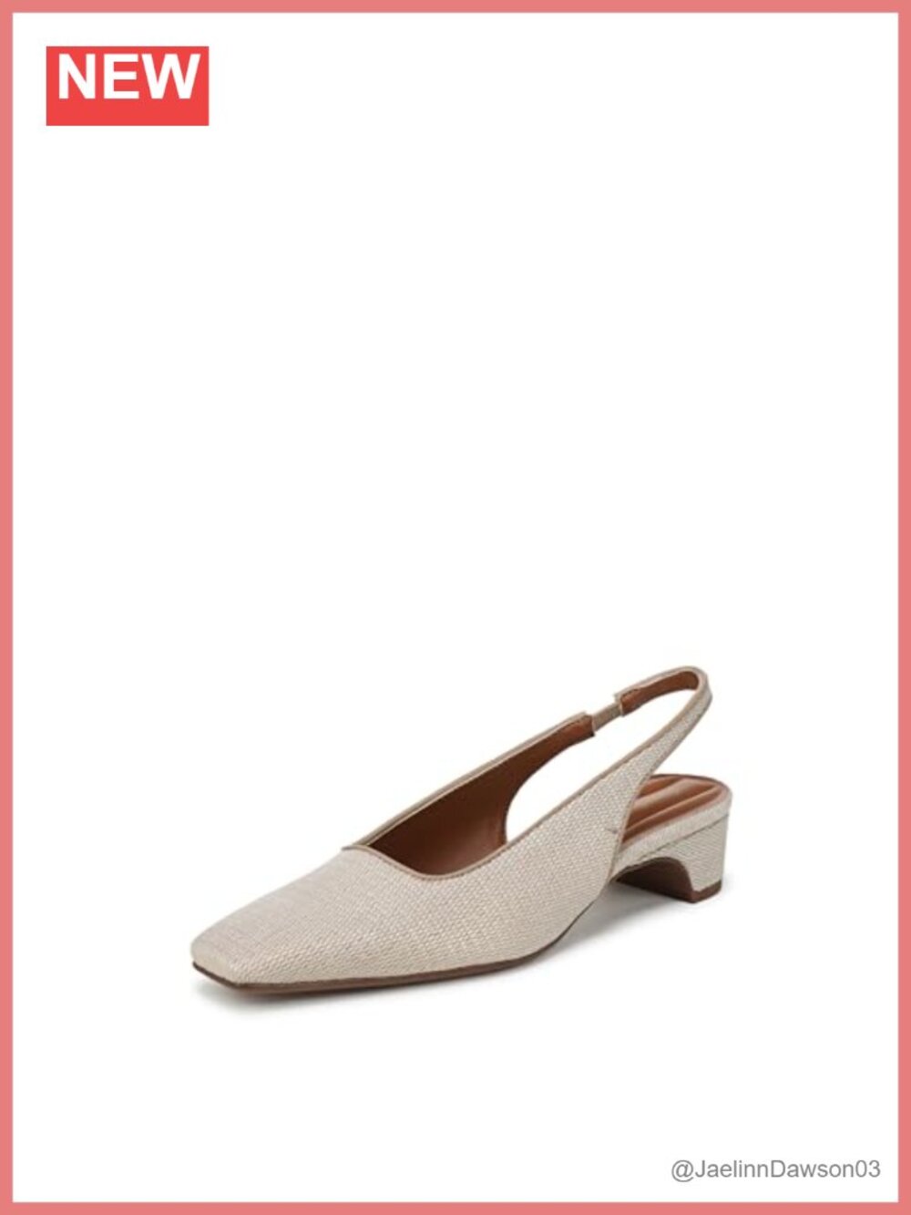 Franco Sarto Lyanna Women's Slingback Pump Block Heel Square Toe Faux Leather